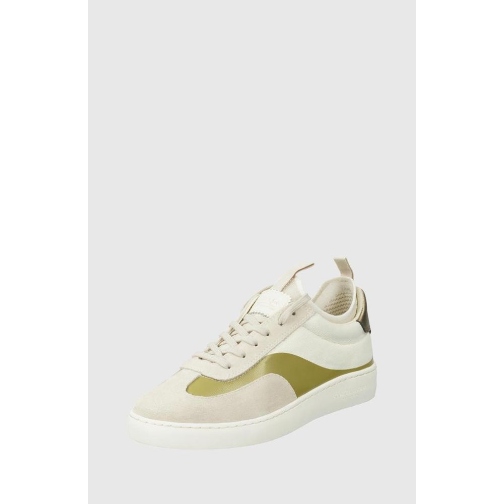 Scotch &amp; Soda Beige Leather Low Top Sneakers