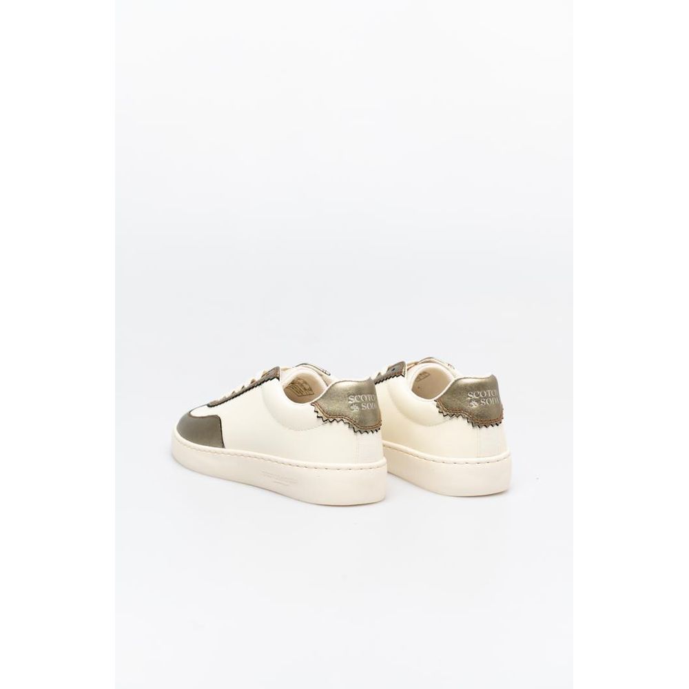 Scotch &amp; Soda Bronze Leather Low Top Sneakers