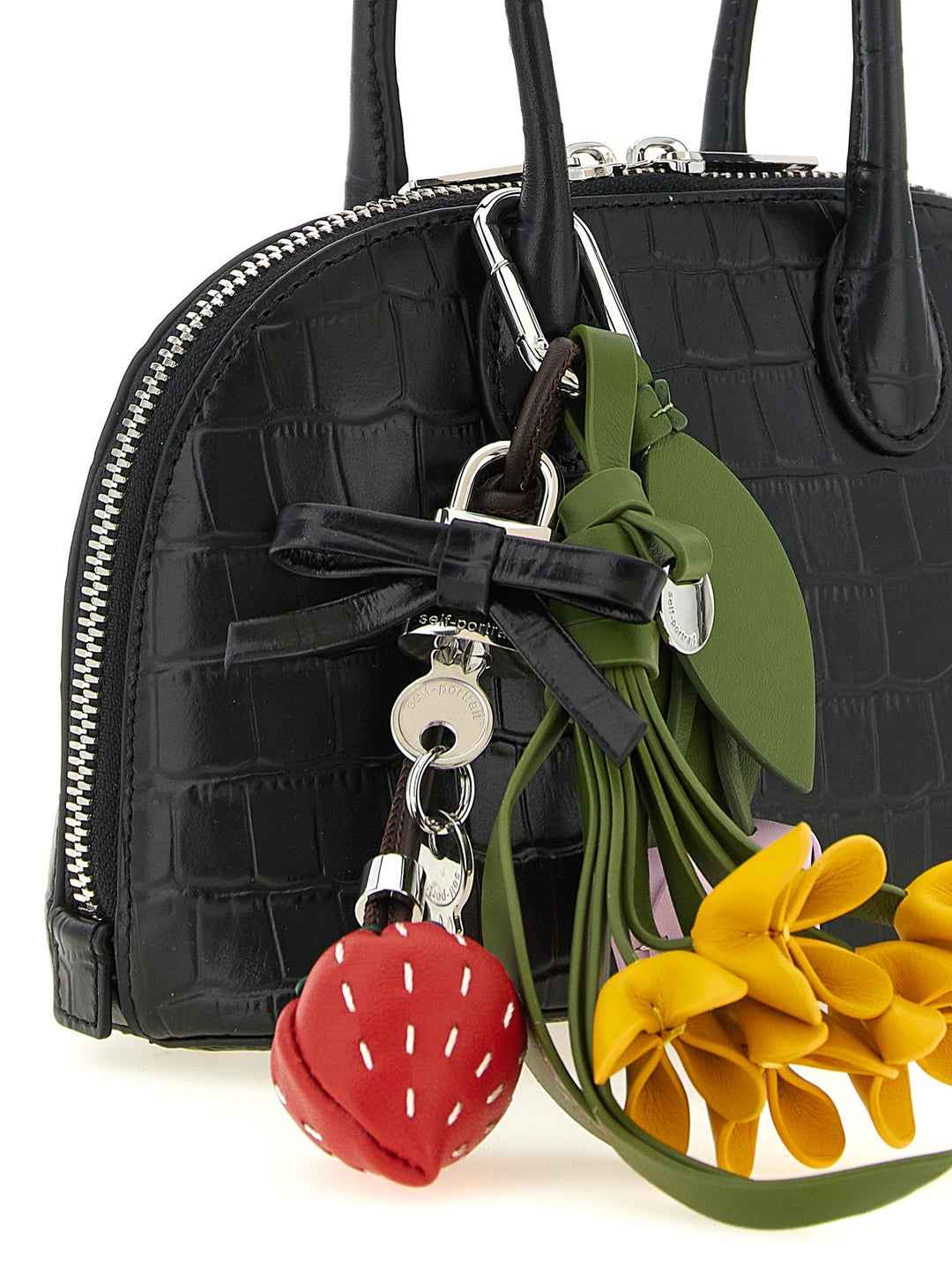 Women’s Self-portrait Black Cowhide Handbag