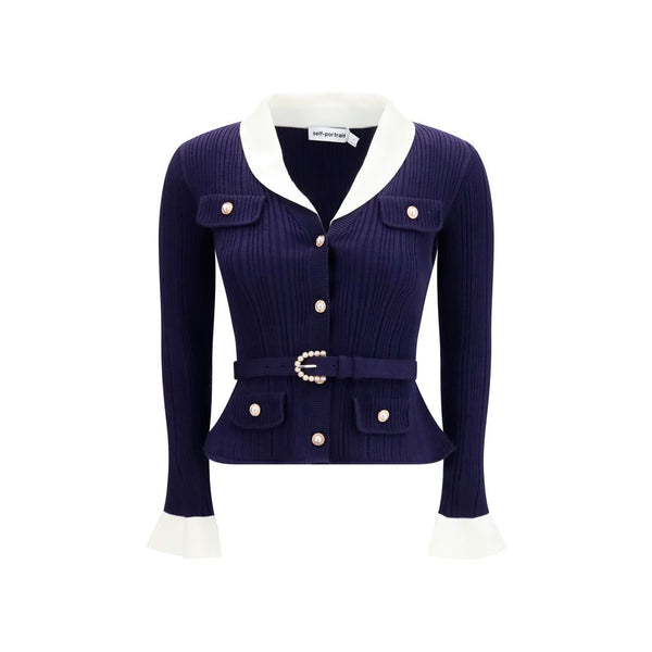 Women’s Self-portrait Blue Polyamide Cardigan