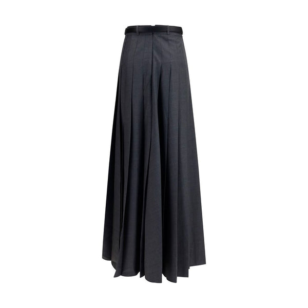 Women’s Self-portrait Gray Polyester Long Skirt