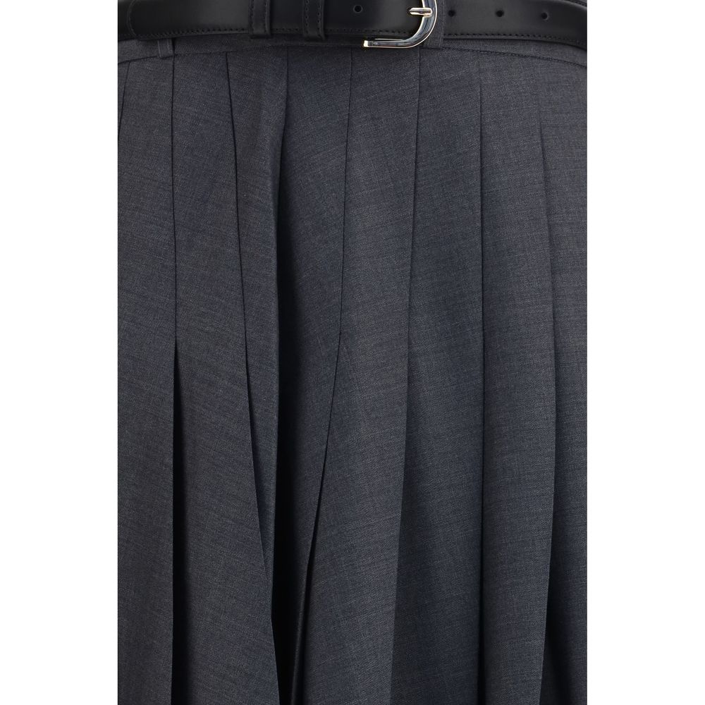 Women’s Self-portrait Gray Polyester Long Skirt