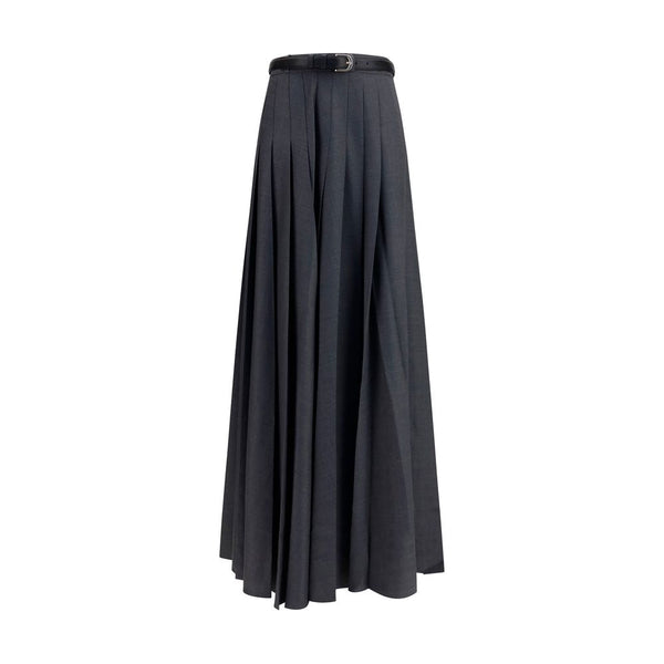 Women’s Self-portrait Gray Polyester Long Skirt