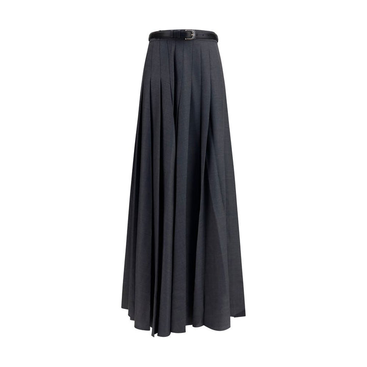 Women’s Self-portrait Gray Polyester Long Skirt