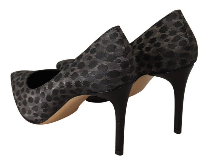 Women’s Sofia Black Leopard Leather Stiletto High Heels Pumps Shoes