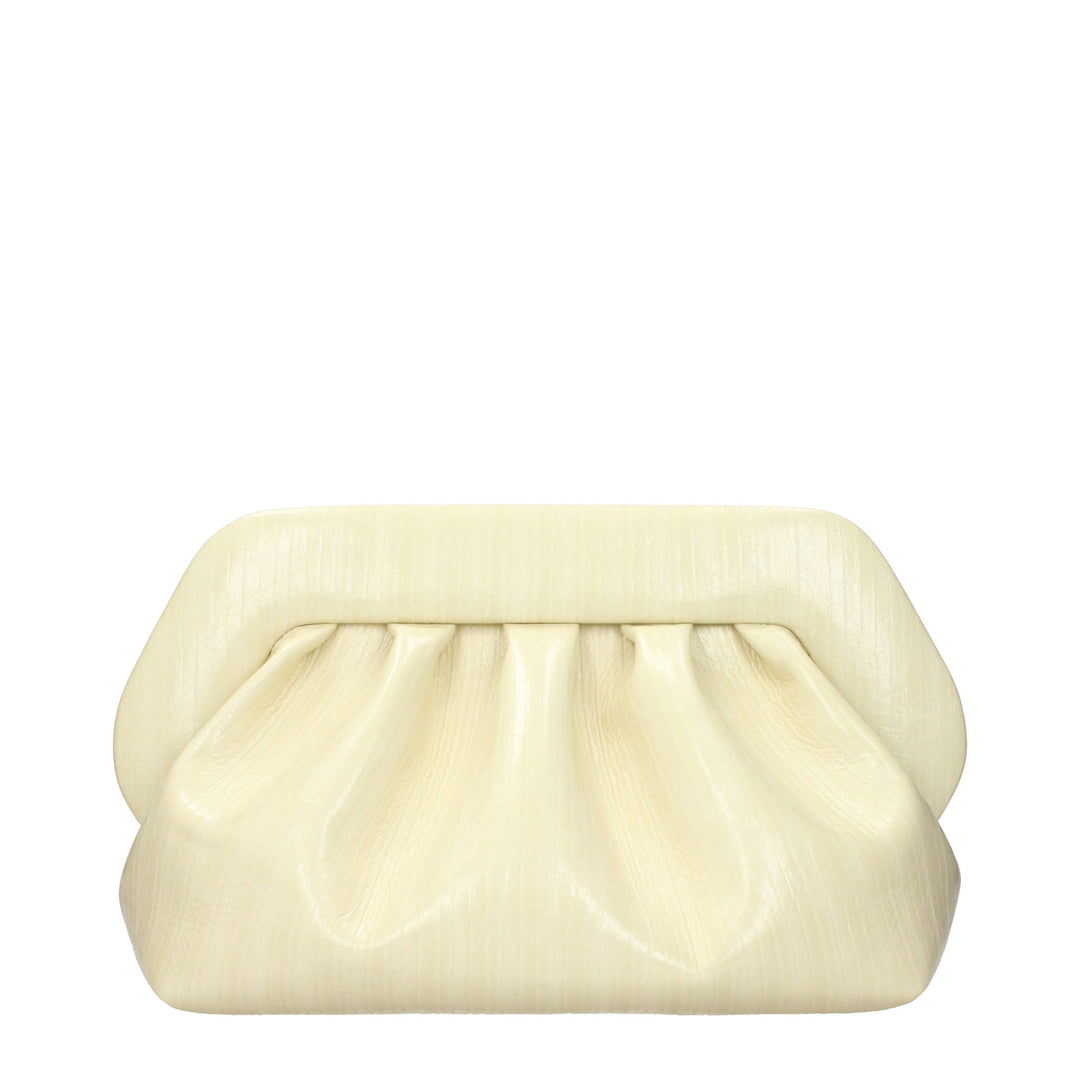 Women’s Themoirè Beige Leather Clutch Bag