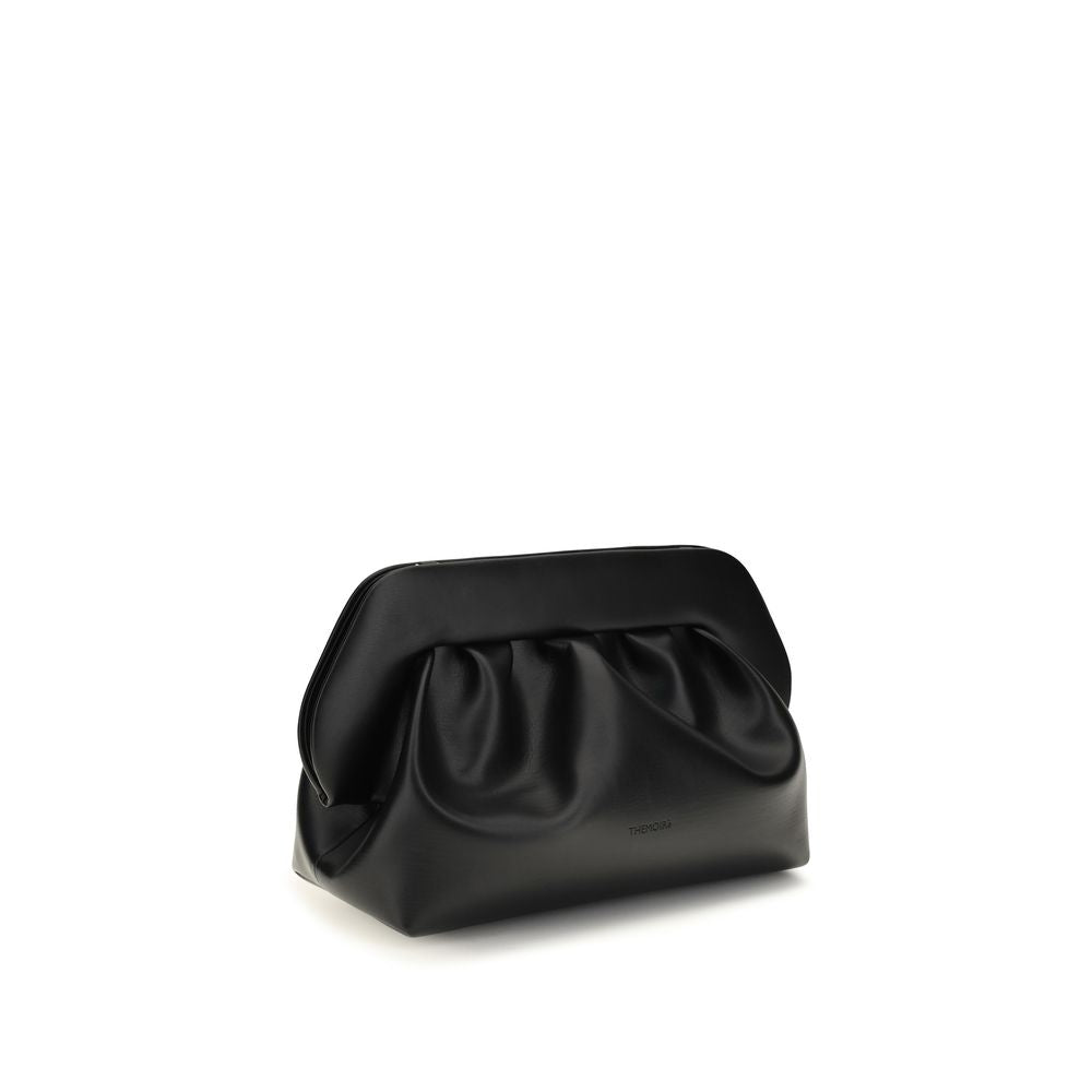 Women’s Themoirè Black Vegan Leather Clutch Bag