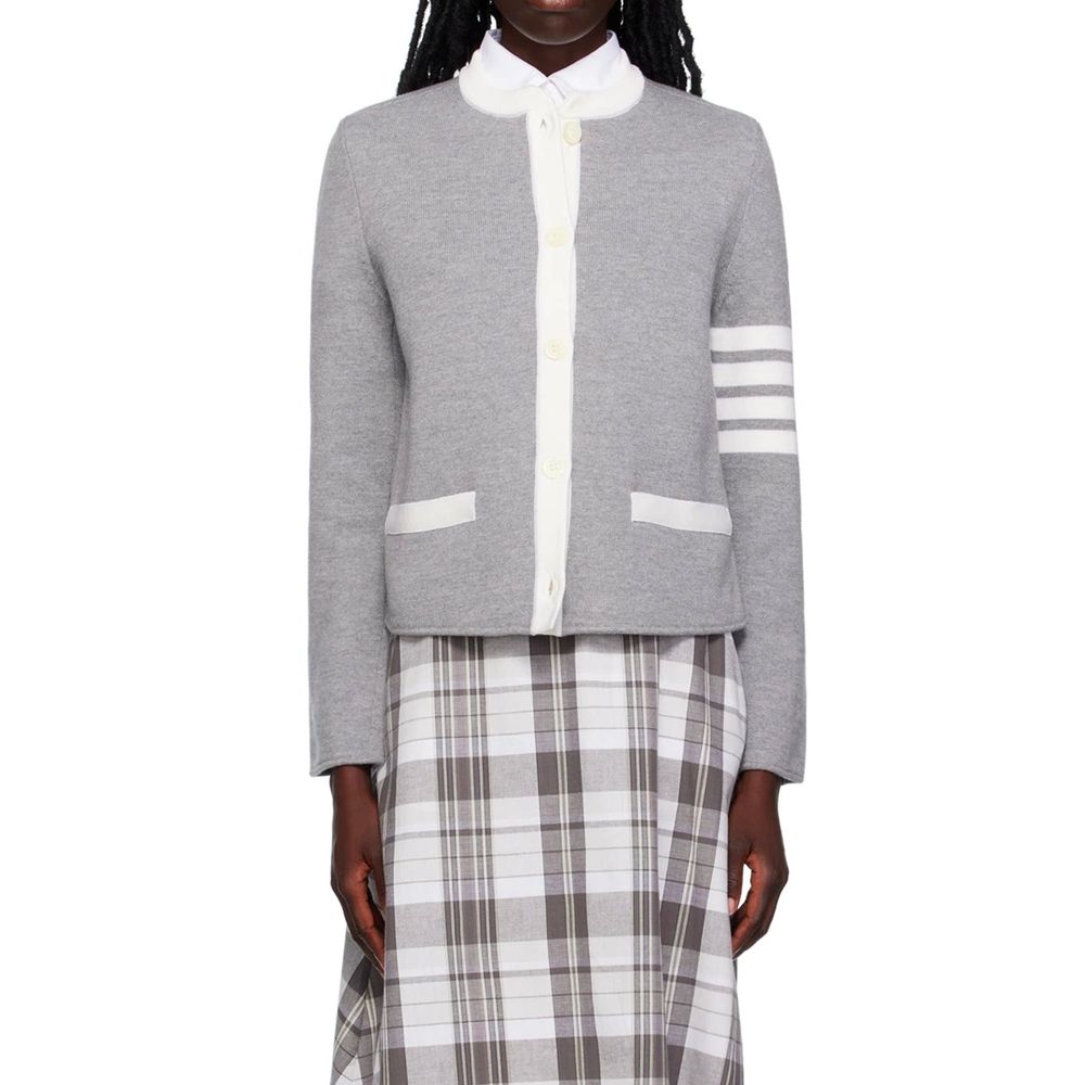 Women’s Thom Browne Gray Wool Cardigan