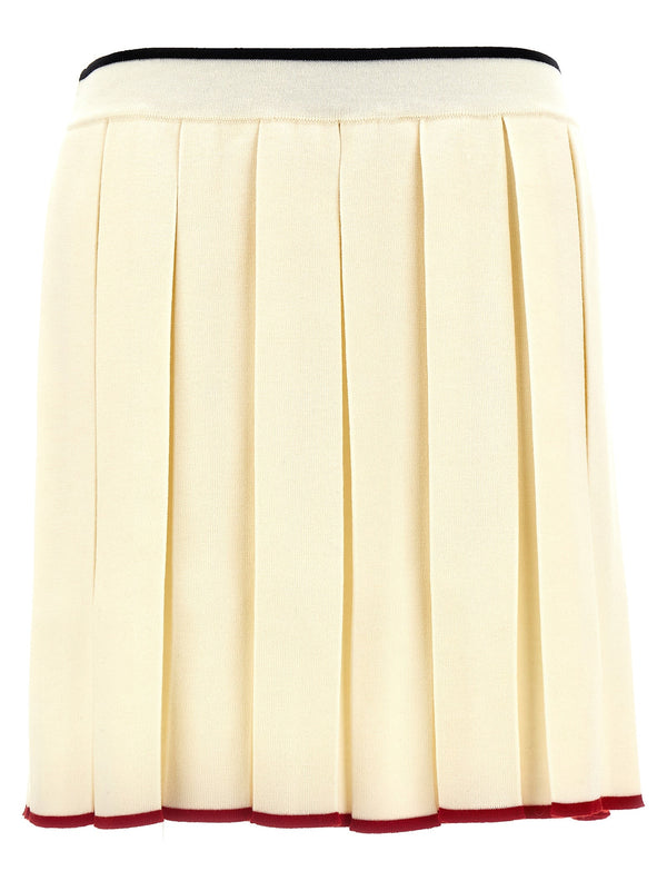 Women’s Thom Browne White Virgin Wool Long Skirt