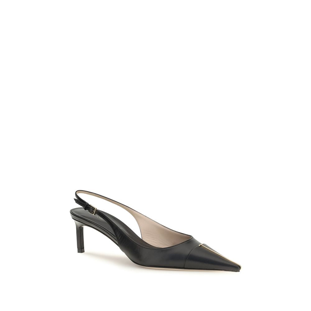 Women’s Tom Ford Black Calf Leather Bos Taurus Mid Heel Pumps