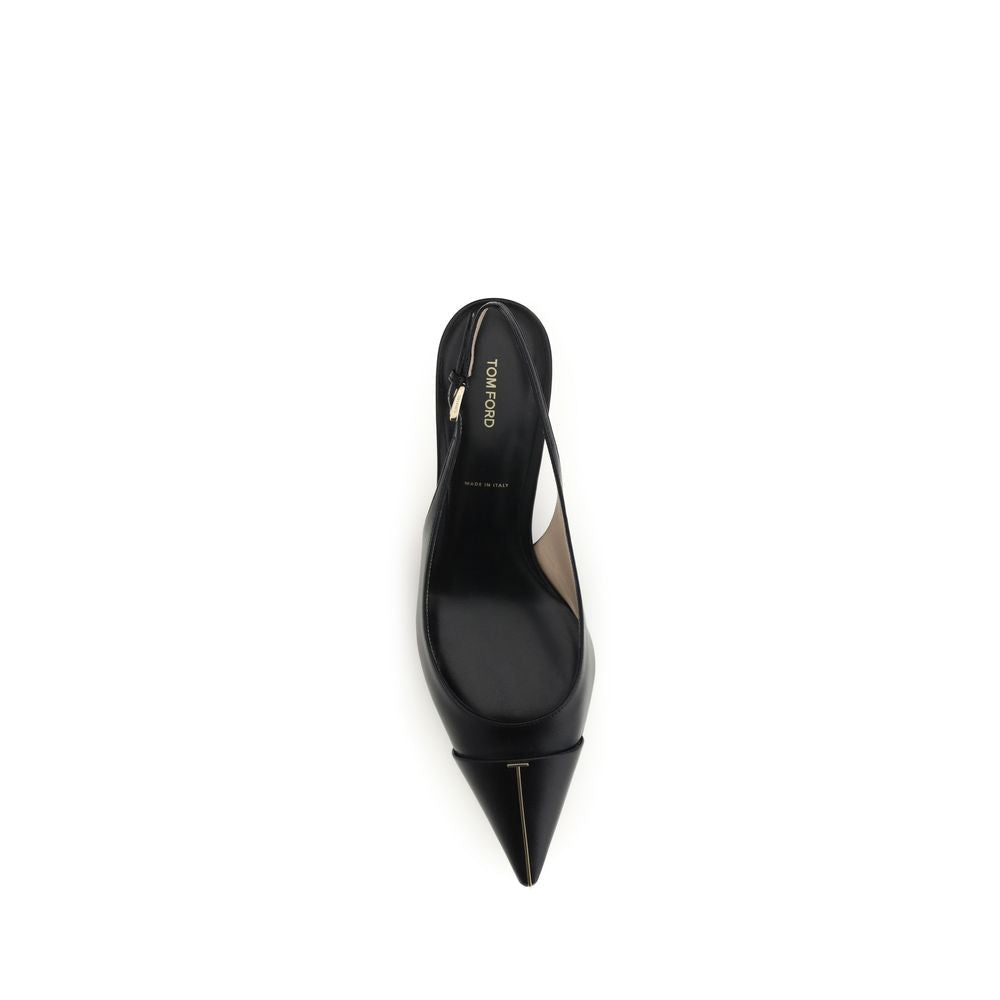 Women’s Tom Ford Black Calf Leather Bos Taurus Mid Heel Pumps