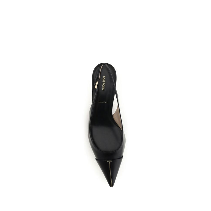 Women’s Tom Ford Black Calf Leather Bos Taurus Mid Heel Pumps