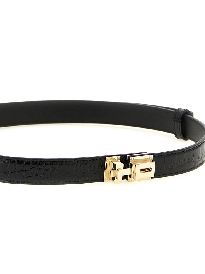 Women’s Tom Ford Black Calfskin Regular Belt