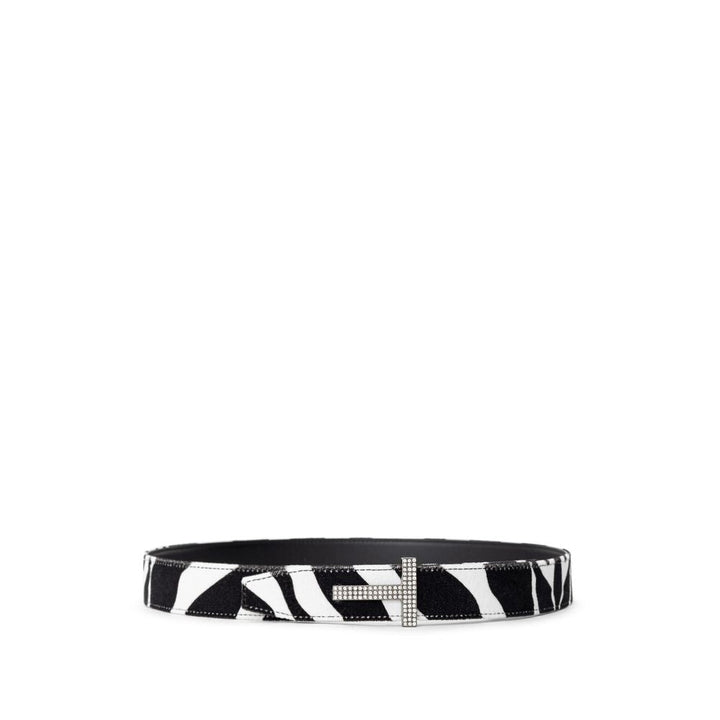 Women’s Tom Ford Black and White Leather Regular Belt