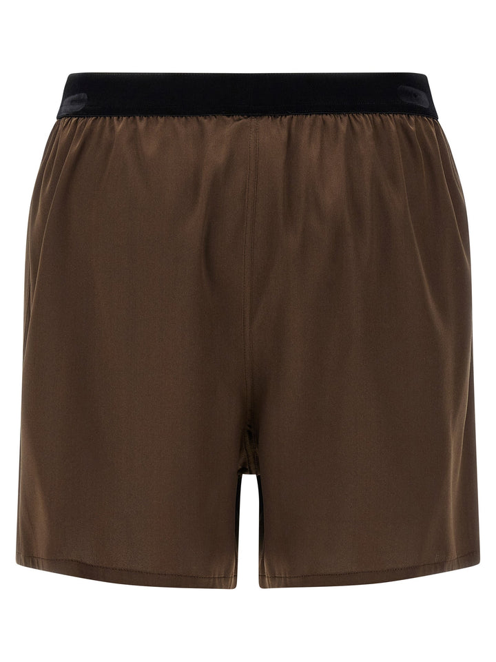 Women’s Tom Ford Brown Silk Bermuda Shorts