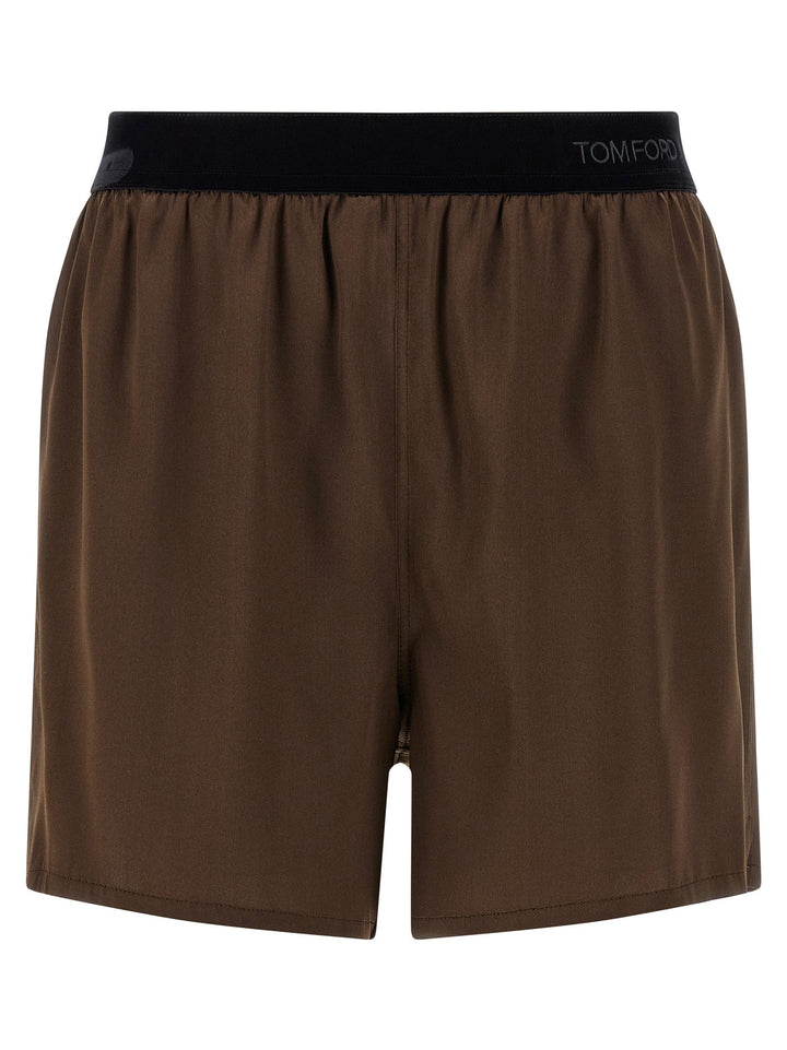Women’s Tom Ford Brown Silk Bermuda Shorts