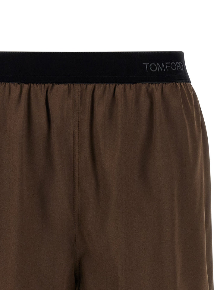 Women’s Tom Ford Brown Silk Bermuda Shorts