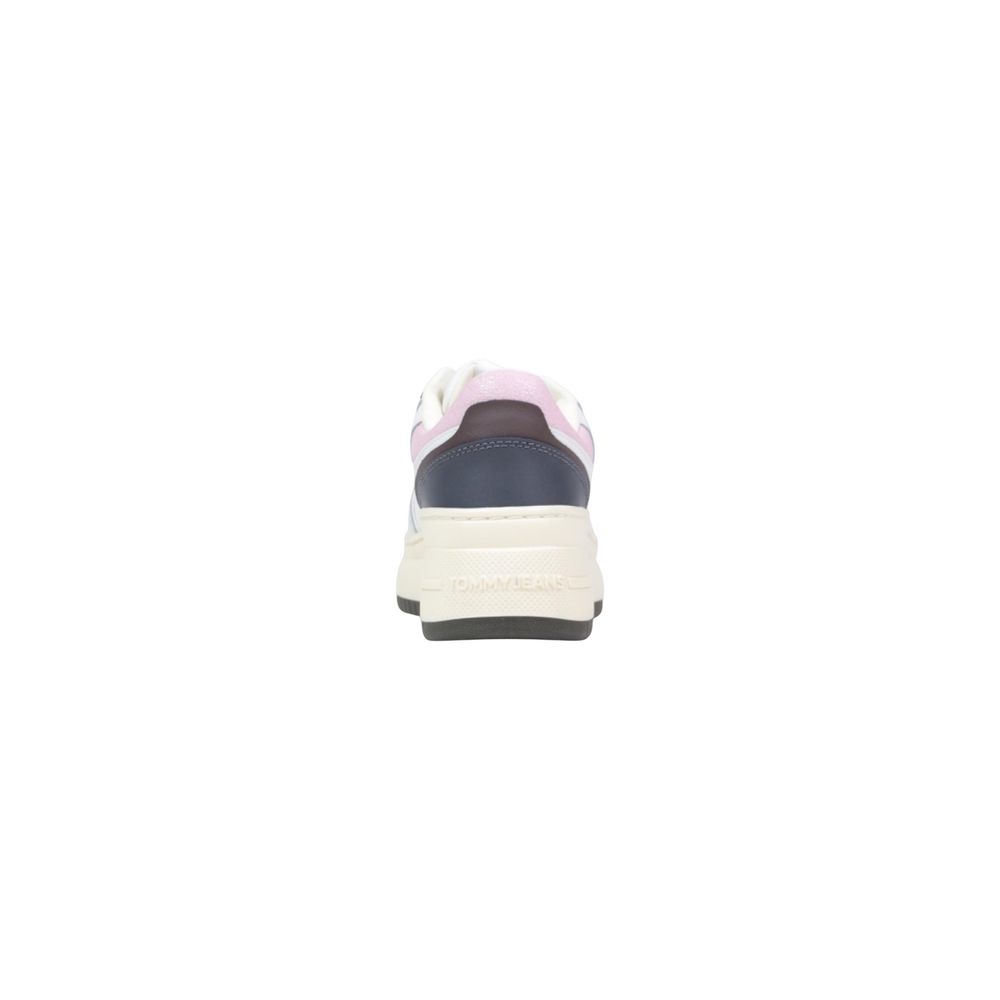 Women’s Tommy Hilfiger Jeans White Suede Leather Platform Sneakers