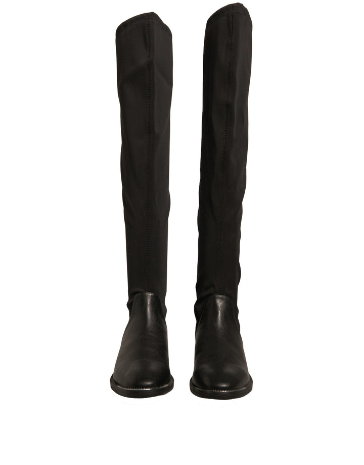 Women’s my Twin Black Leather Suede Flats High Boots Shoes