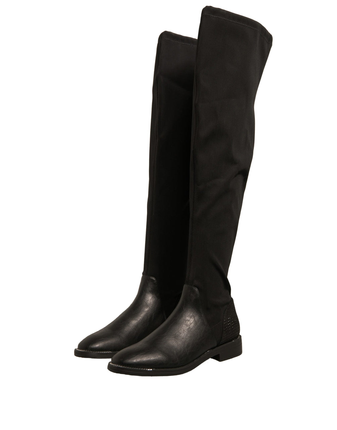 Women’s my Twin Black Leather Suede Flats High Boots Shoes