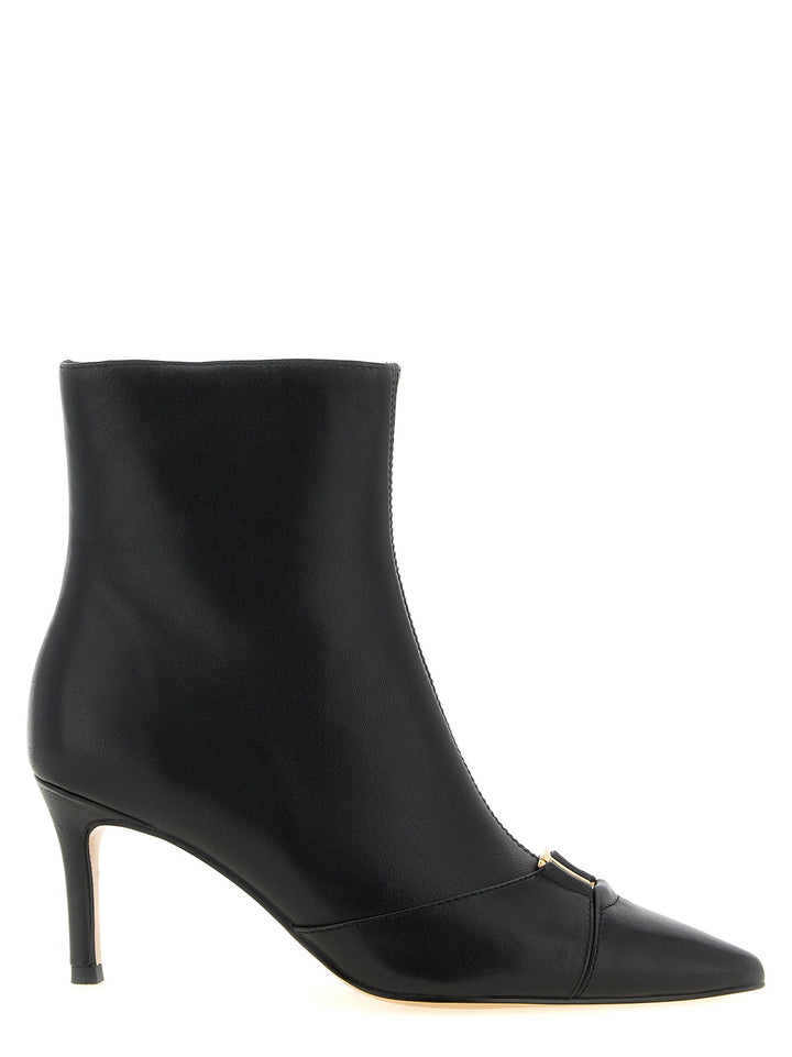 Women’s Twinset Black Leather Ankle Boots