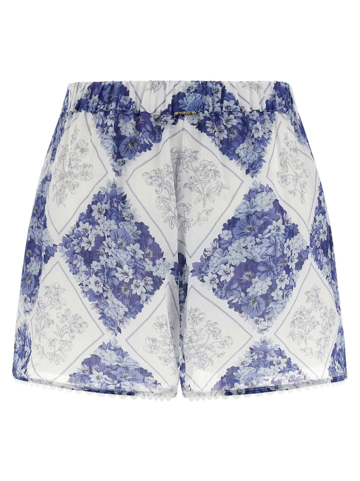 Women’s Twinset Blue Stingray Leather / Ray Skin Bermuda Shorts