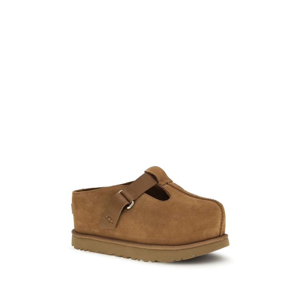 Women’s Ugg Brown Calf Leather Bos Taurus Mules