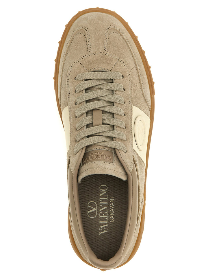 Women’s Valentino Garavani Beige Calfskin Low Top Sneakers