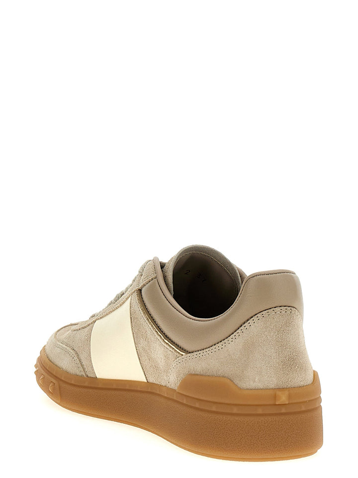 Women’s Valentino Garavani Beige Calfskin Low Top Sneakers