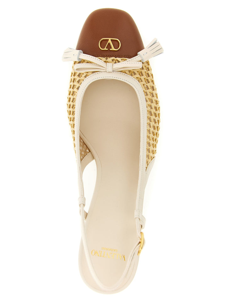Women’s Valentino Garavani Beige Goatskin Mid Heel Pumps
