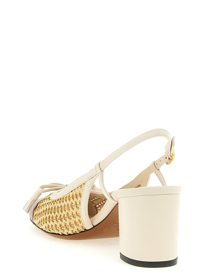 Women’s Valentino Garavani Beige Goatskin Mid Heel Pumps