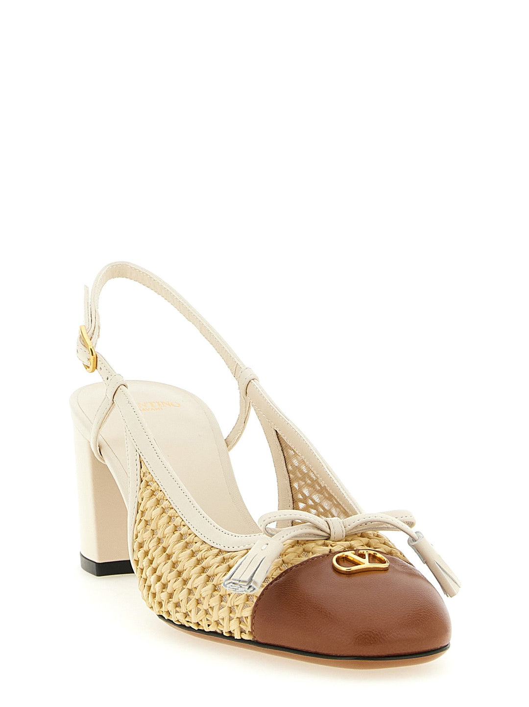 Women’s Valentino Garavani Beige Goatskin Mid Heel Pumps