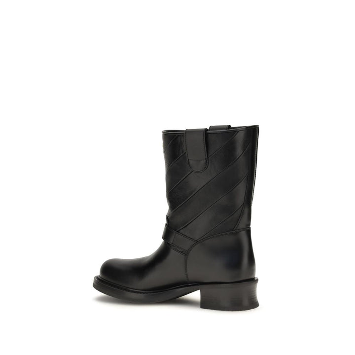 Women’s Valentino Garavani Black Calf Leather Bos Taurus Ankle Boots