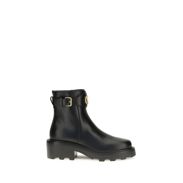 Women’s Valentino Garavani Black Calf Leather Bos Taurus Ankle Boots