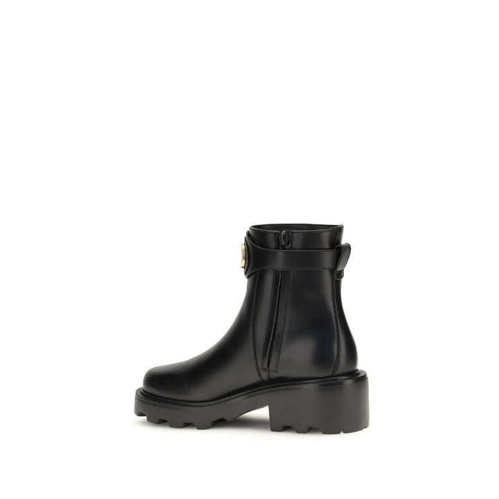 Women’s Valentino Garavani Black Calf Leather Bos Taurus Ankle Boots