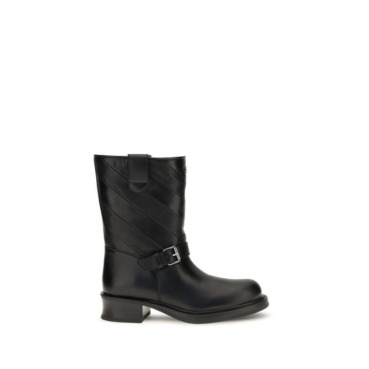 Women’s Valentino Garavani Black Calf Leather Bos Taurus Ankle Boots