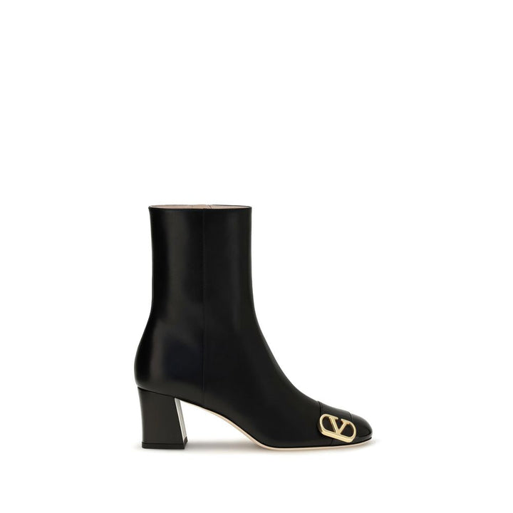 Women’s Valentino Garavani Black Calf Leather Bos Taurus Ankle Boots