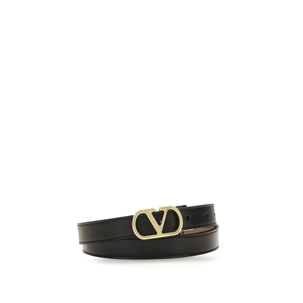 Women’s Valentino Garavani Black Calf Leather Bos Taurus Belt