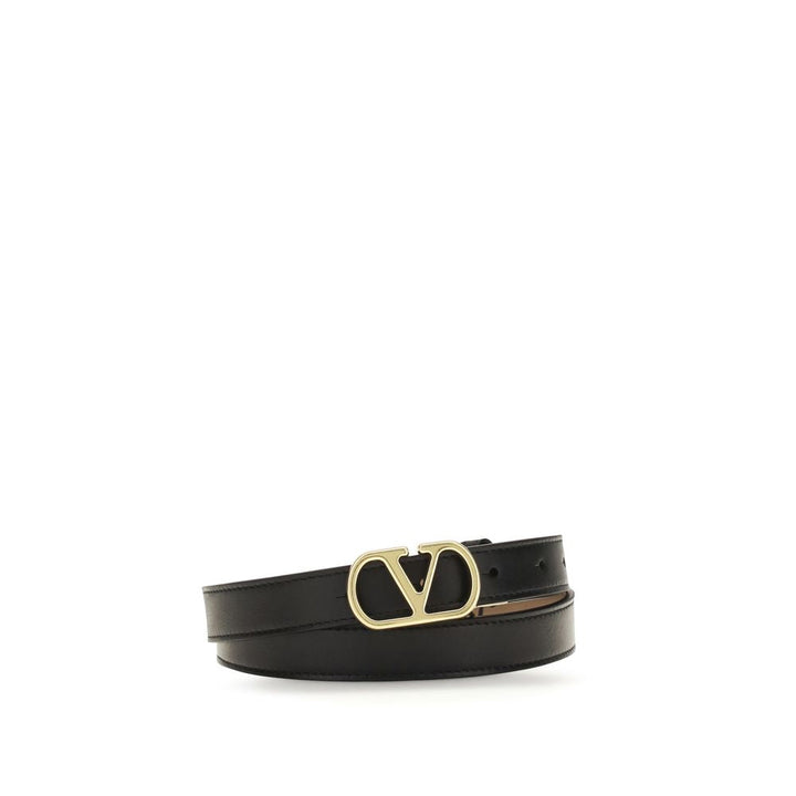Women’s Valentino Garavani Black Calf Leather Bos Taurus Belt