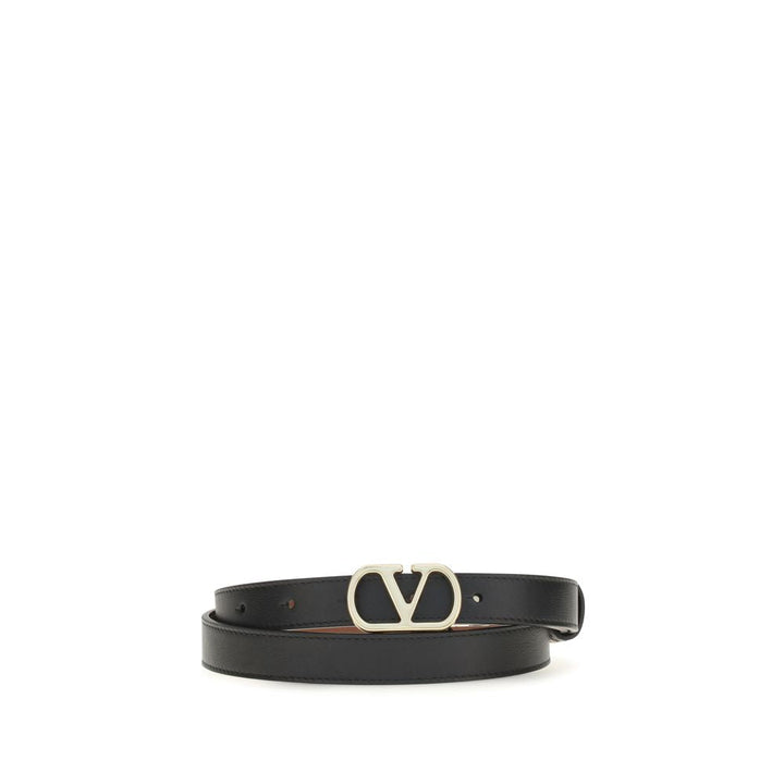 Women’s Valentino Garavani Black Calf Leather Bos Taurus Belt