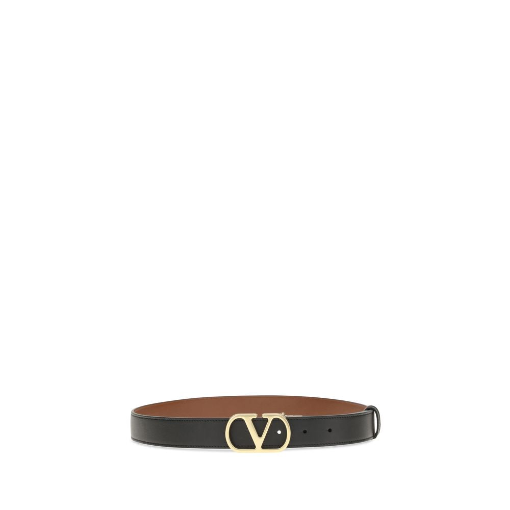 Women’s Valentino Garavani Black Calf Leather Bos Taurus Belt