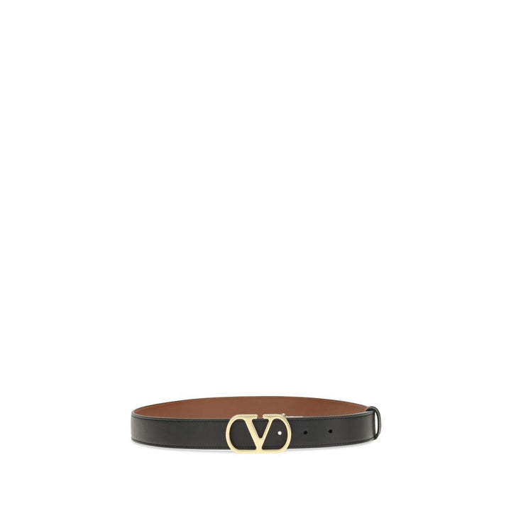 Women’s Valentino Garavani Black Calf Leather Bos Taurus Belt