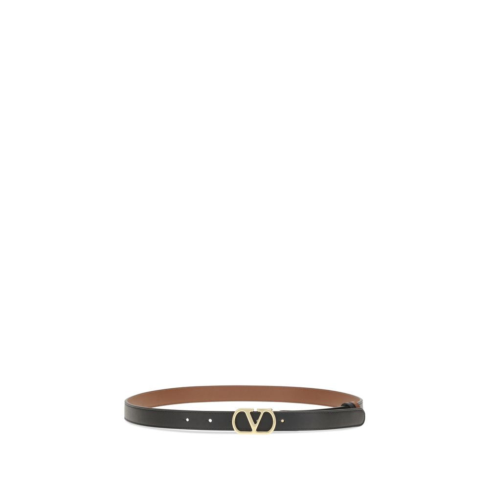 Women’s Valentino Garavani Black Calf Leather Bos Taurus Belt