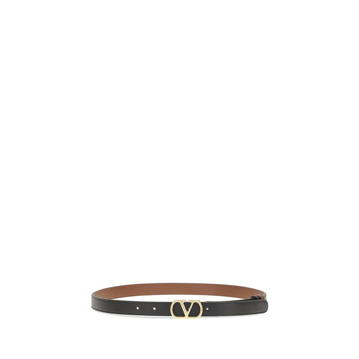 Women’s Valentino Garavani Black Calf Leather Bos Taurus Belt