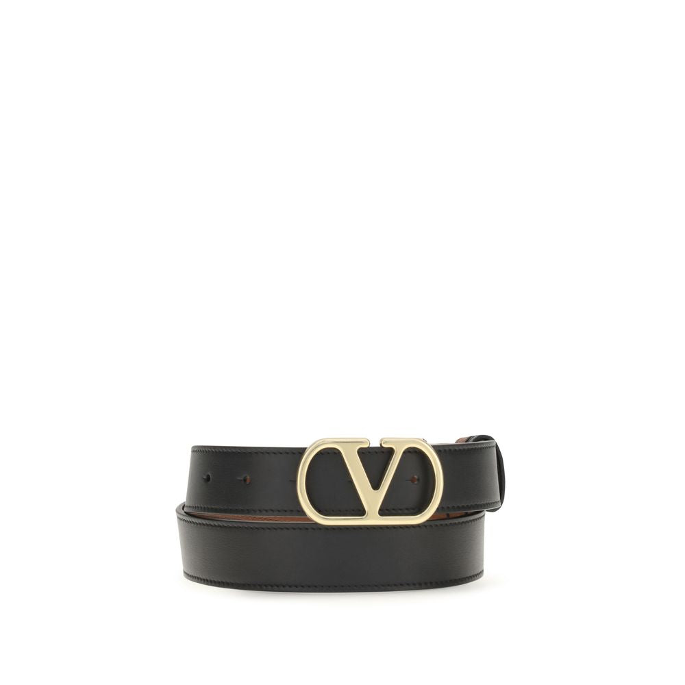 Women’s Valentino Garavani Black Calf Leather Bos Taurus Belt