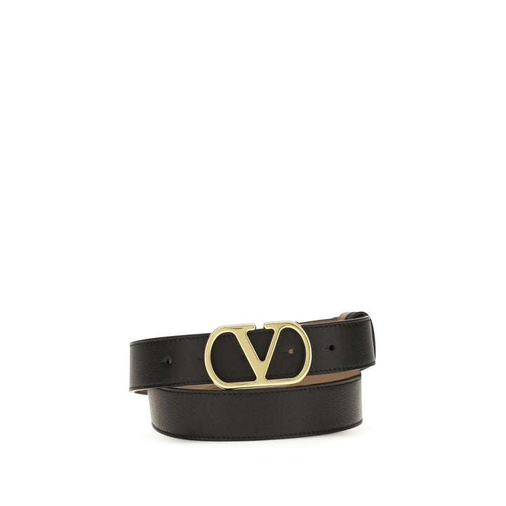 Women’s Valentino Garavani Black Calf Leather Bos Taurus Regular Belt