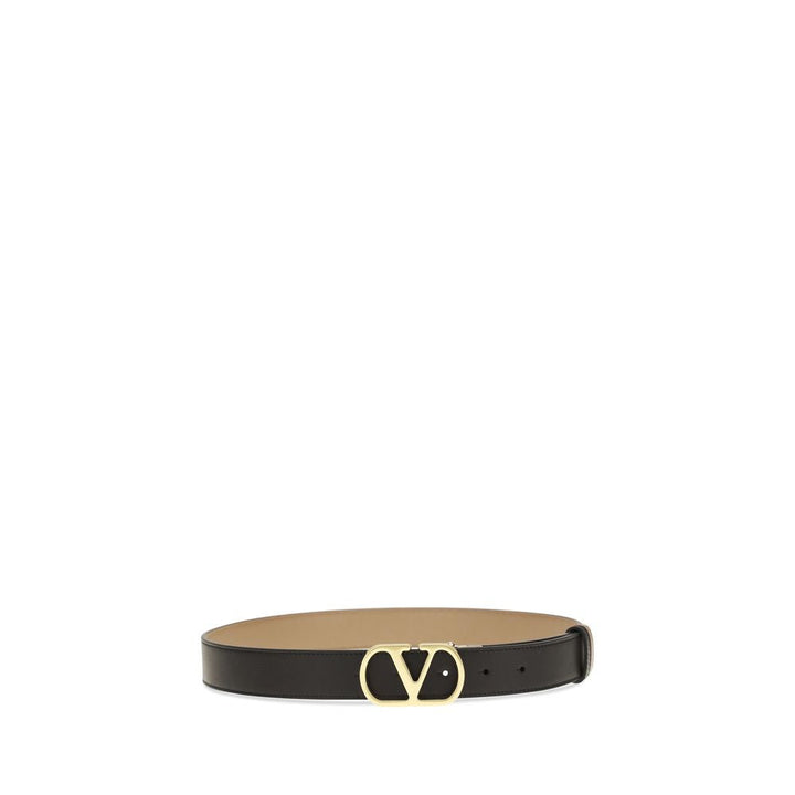 Women’s Valentino Garavani Black Calf Leather Bos Taurus Regular Belt