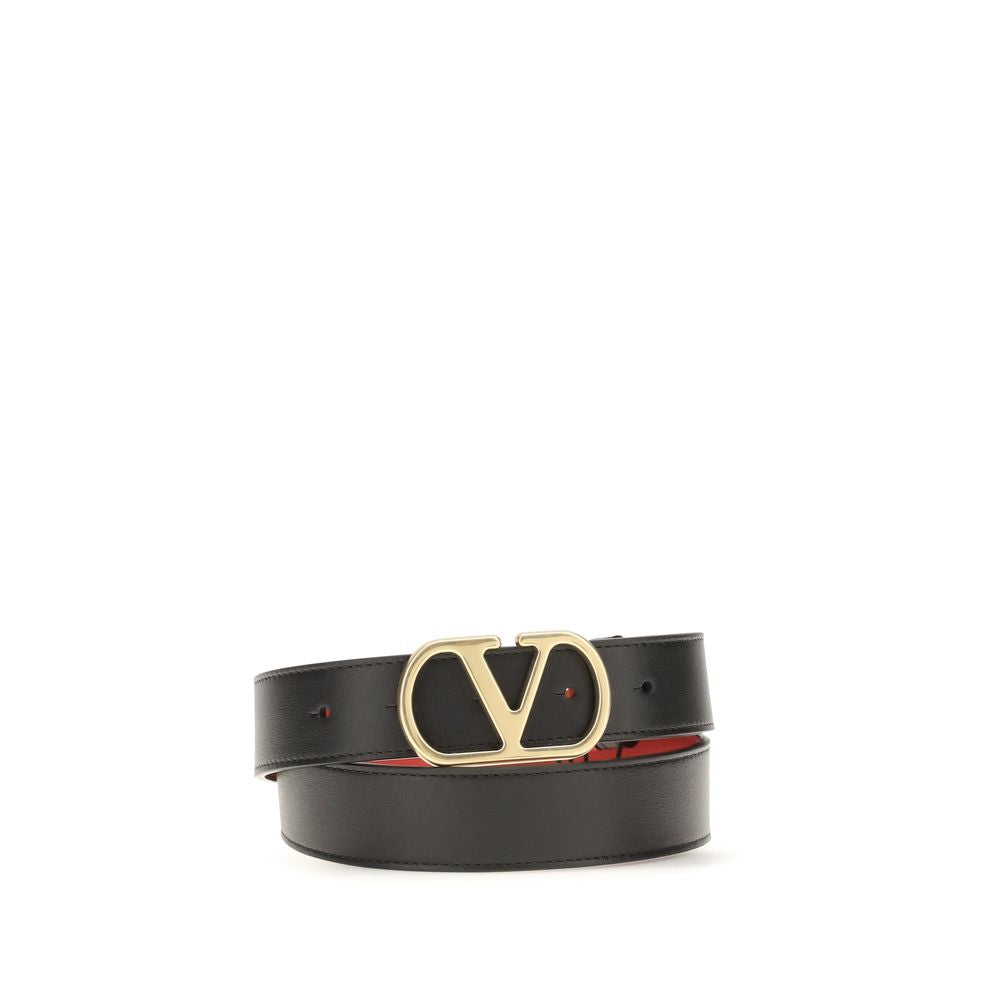 Women’s Valentino Garavani Black Calf Leather Bos Taurus Regular Belt