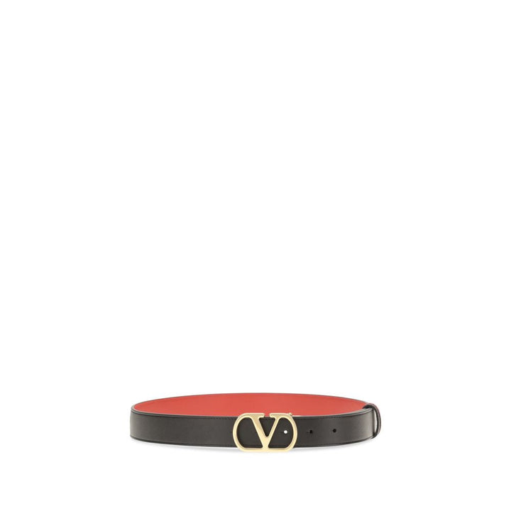 Women’s Valentino Garavani Black Calf Leather Bos Taurus Regular Belt