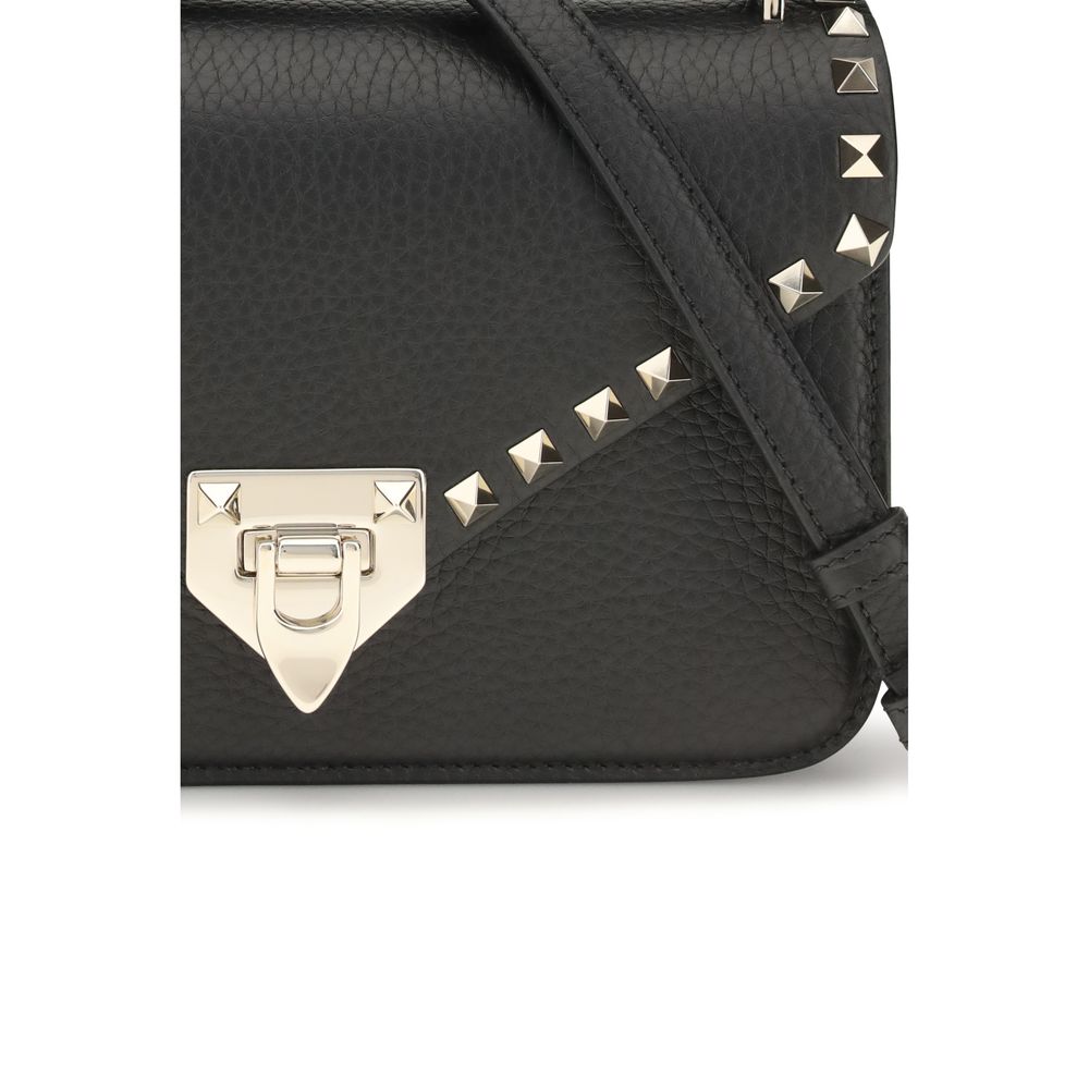 Women’s Valentino Garavani Black Calf Leather Bos Taurus Shoulder Bag